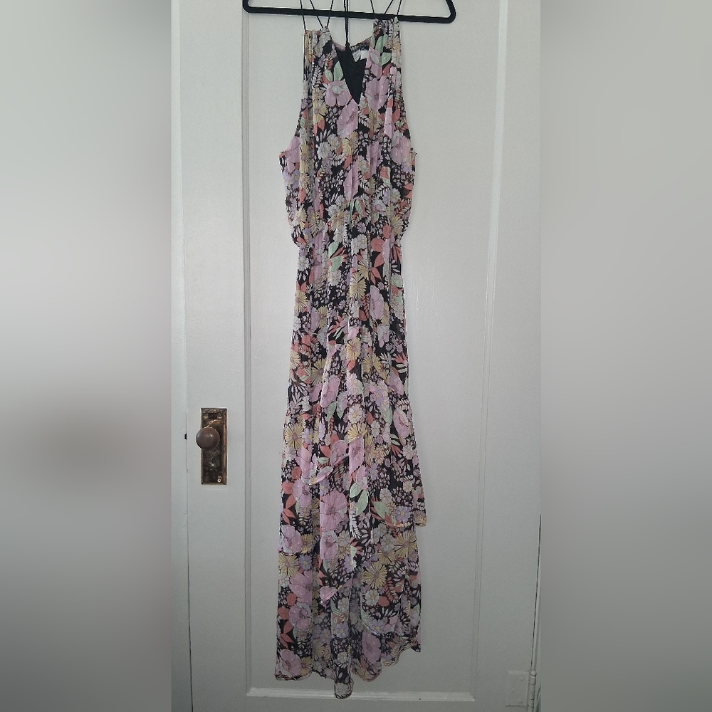 Melrose & Market Floral High‑Low Dress • Braided Straps • Tassel Tie • Size S 🌺 - Picture 3 of 13